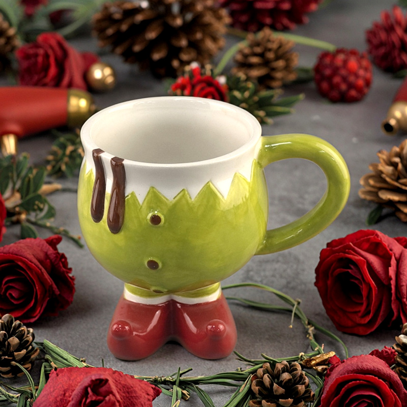 Ventas transfronterizas calientes de cerámica de Navidad rey de cerámica copa copa de cerámica copa de café americana taza creativa pintada a mano taza
