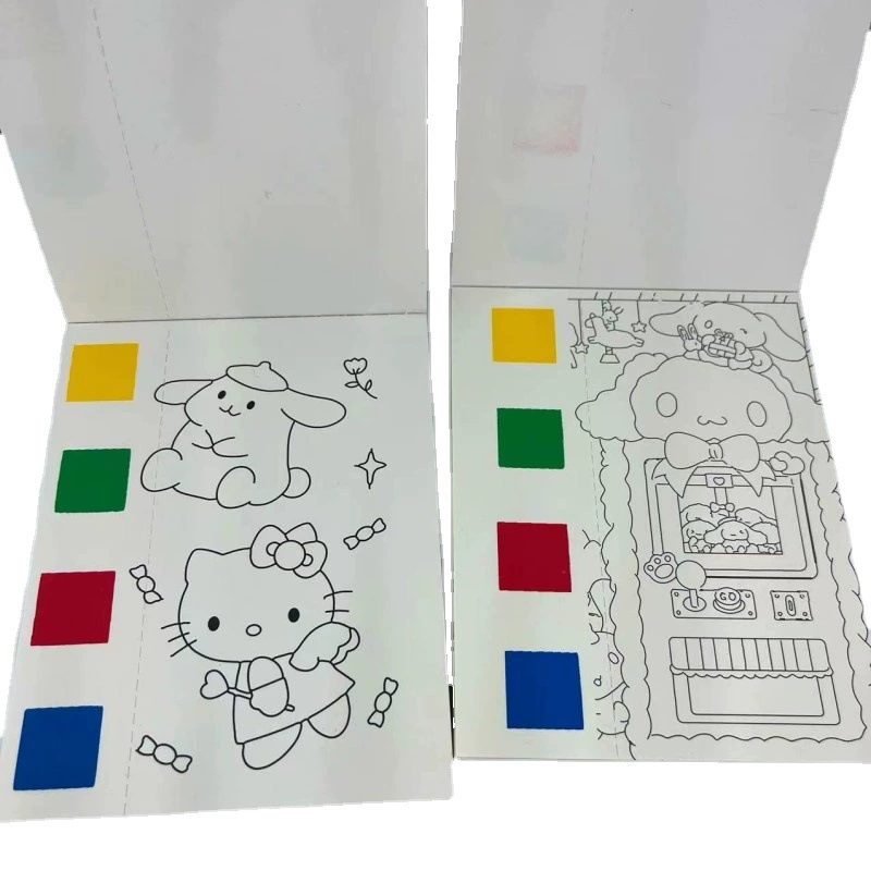 Sanrio, раскраска с пигментами, гуашь, акварель, книга с рисунками, ручная работа, граффити