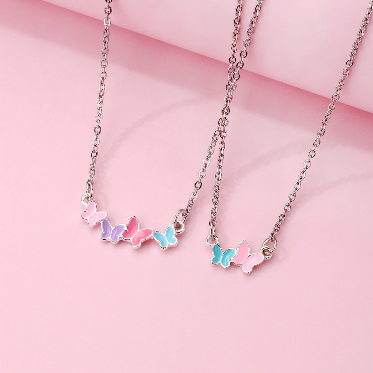 12g Weight Necklace Classification 1 Set Quantity Daily Occasion Alloy Material Butterfly Pattern Kid'S Gender Plating Design Cute, Sweet Style Cute Sweet Butterfly Alloy Plating Kid'S Necklace 11