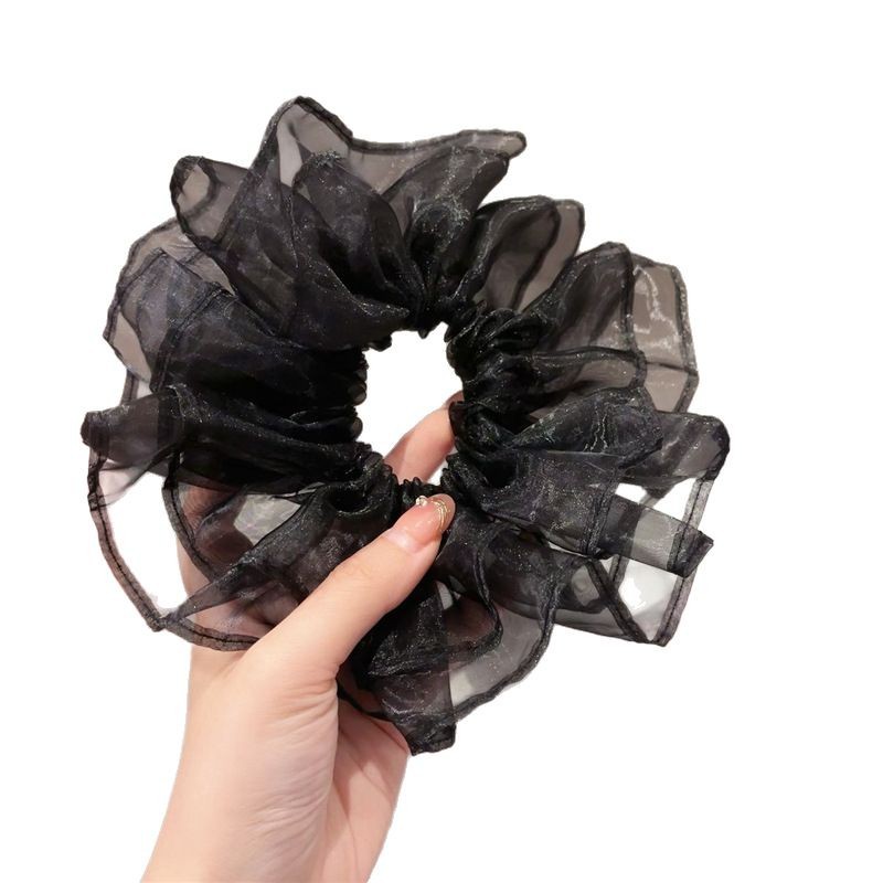 Atmosphärisches Organza Haargummi Großer Fächerförmiger Duttring_voghion.com