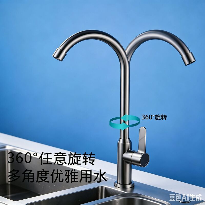 Gun Gray Stainless Steel Single Cold Water Faucet for Kitchen Sink, Splash-Proof Household Sink, Rotatable Faucet for Washing Dishes Gun Gray Stainless Steel Single Cold Water Faucet for Kitchen Sink, Splash-Proof Household Sink, Rotatable Faucet for Washing Dishes