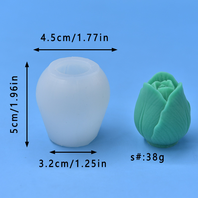 バラの花のつぼみの形のシリコーン型石鹸シリコーン型フォンダン diy キャンドル型|undefined
