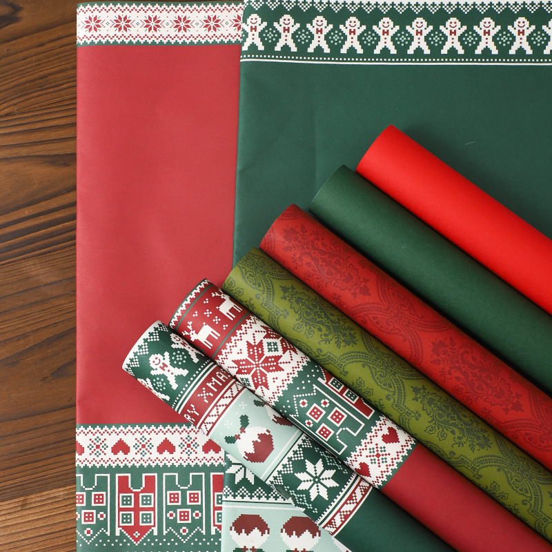 Papel de embalaje de Navidad, paquete de Nochebuena, paquete de flores de manzana, material de embalaje interno, papel de embalaje de manzana