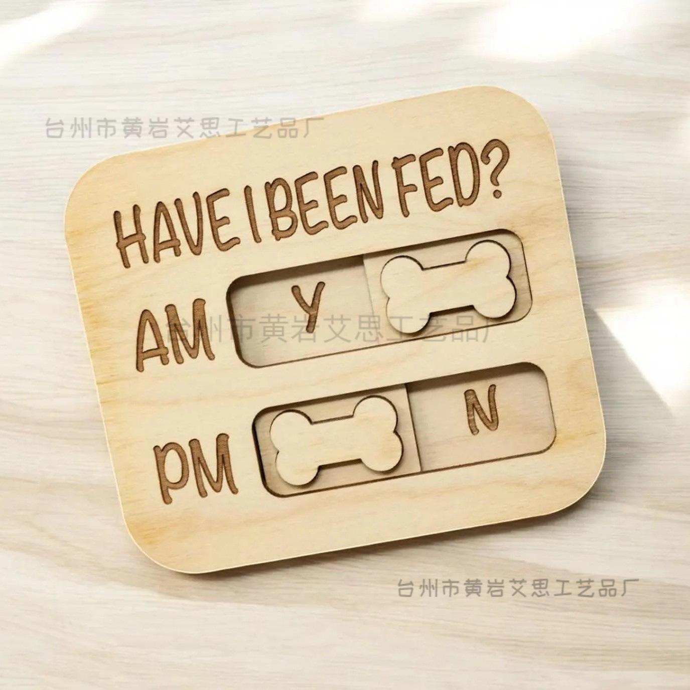 Recordatorio de alimentación de perros y gatos de madera Adornos de listado de madera para mascotas Adornos de recordatorio de alimentación de mascotas para perros y gatos creativos