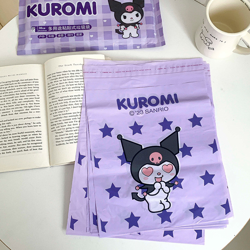 Lápiz pequeño nuevo autorizado escritorio portátil cartón de dibujos animados bolsa de basura multifuncional tipo adhesivo bolsa de basura