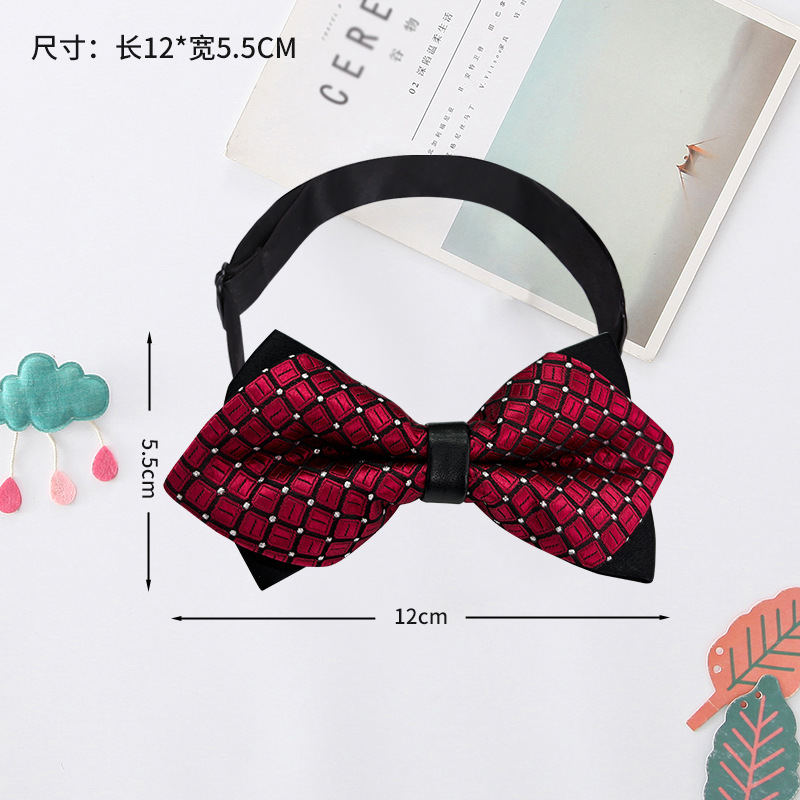 Pajarita para niños estilo británico niño bebé doble capa pequeña pajarita rendimiento arco bebé pajarita moda