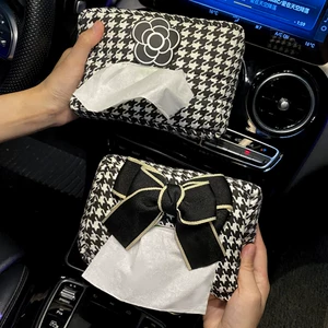 Avtomobil salfet qutusu, asma növ, Houndstooth dizayn, qoltuqaltı salfet tutacağı