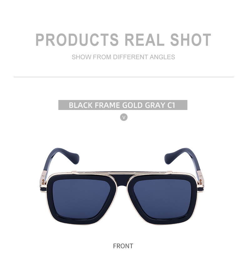60g Weight Full Frame Glasses Structure Sunglasses Classification PC, UV400 Protection Lens Material Square Glasses Style Travel, Fishing Occasion Solid Color Pattern All Seasons Season Women's Gender Casual, Elegant, Lady Style Grey Color Casual Elegant Lady Solid Color PC UV400 Protection Square Full Frame Men's Sunglasses 1