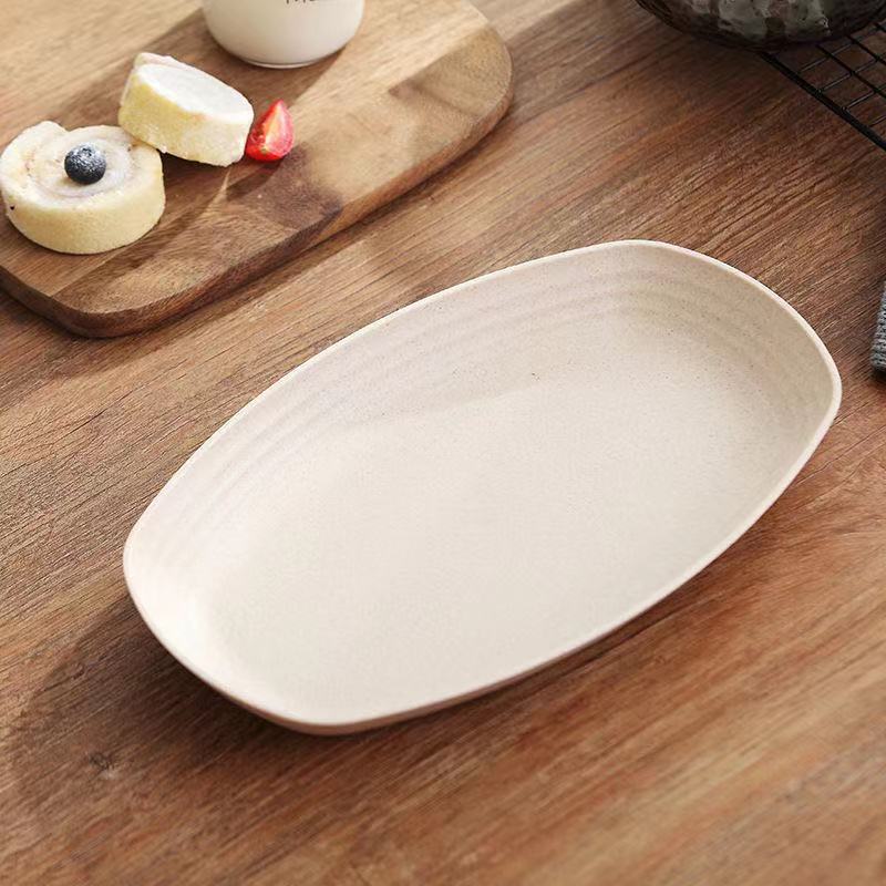 Plato de Paja de Trigo Amazon de 20, 23 y 25 Platos, Plato para Frutas, Plato para Verduras, Plato Doméstico, Bandeja de Comedor Nórdica de Plástico para Exportación