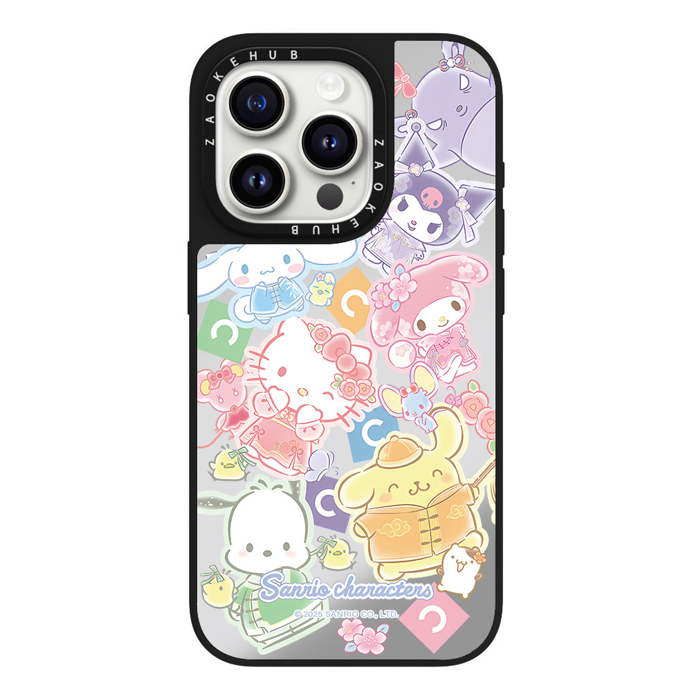 ZAOKEHUB 아이폰 거울 마그네틱 하드 케이스 귀여운 만화 인스타 감성 iPhone 12~