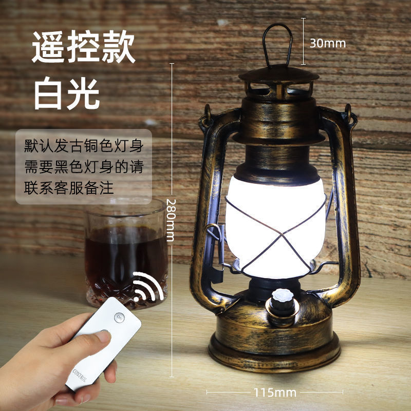 Lámpara de mesa recargable retro atmósfera lámpara decoración lámpara de mesa lámpara de queroseno antiguo al aire libre lámpara de caballo lámpara de guión lámpara fábrica de comercio