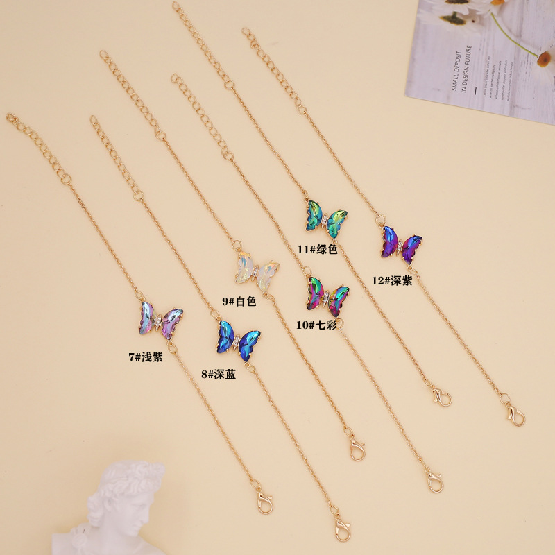 fashion simple multicolor gradient butterfly necklacepicture17