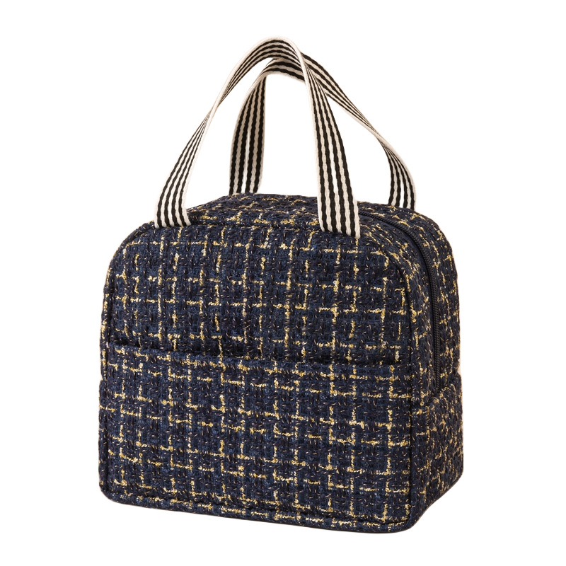 Moda estilo Chanel bolsa de almuerzo bolsa de aislamiento térmico bolsa de almuerzo Portátil Bolsa de aislamiento térmico estudiante bolsa de almuerzo portátil