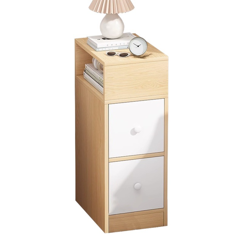 Mesita de noche simple moderno hogar dormitorio pequeño gabinete de noche ultra estrecho gabinete de almacenamiento de brecha de pared
