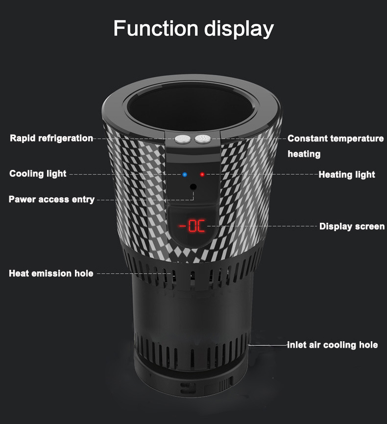 Cross-Border Car-Mounted Hot and Cold Cup, Refrigeration Cup, Heating Cup, 12V Office Car Hot and Cold Cup, Household Mini Refrigerator
