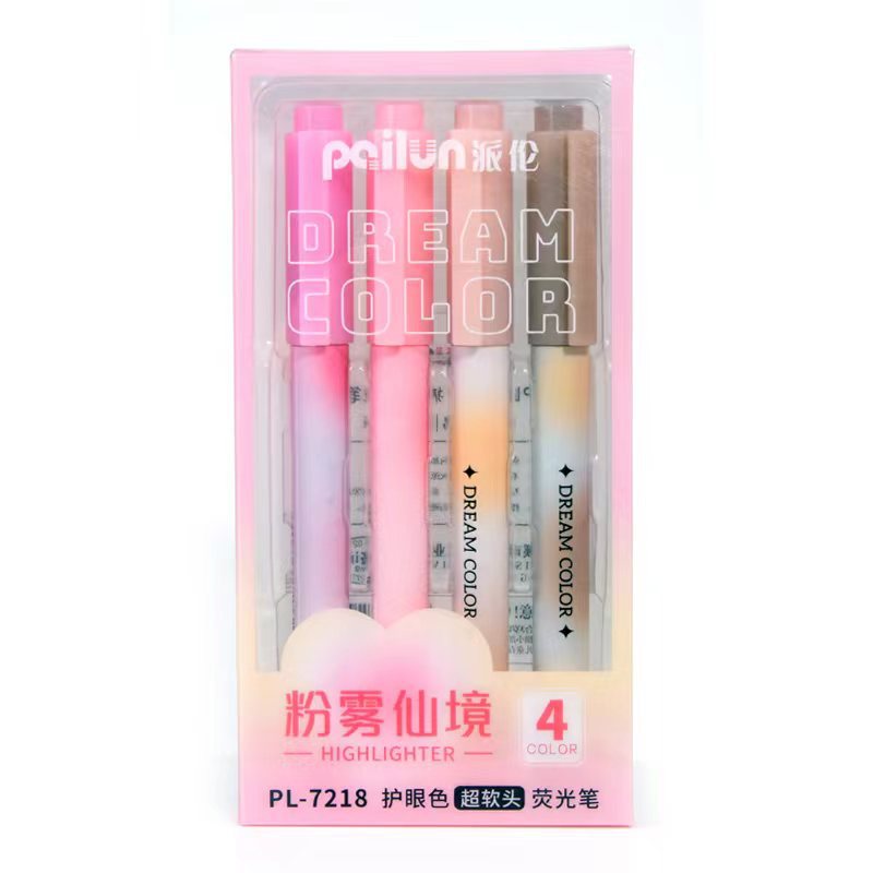 Resaltador de cabeza suave en caja, pintura de graffiti, bolígrafo de cuenta manual de bricolaje, papelería creativa, bolígrafo fluorescente de color de protección de ojos suave para estudiantes