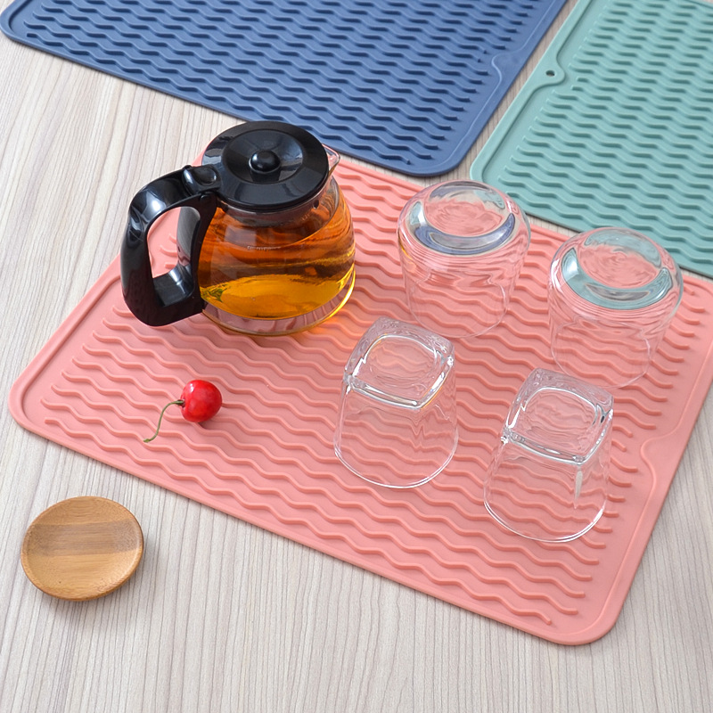 Cocina cuadrada plegable almohadilla de mesa antideslizante almohadilla de drenaje de agua almohadilla de aislamiento térmico TPR almohadilla de aislamiento térmico