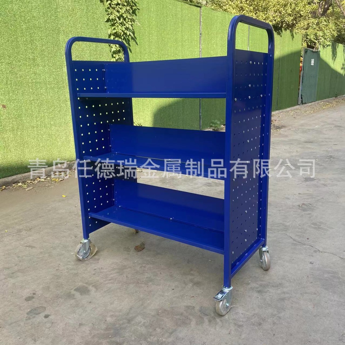 移动书架图书馆静音手推车三层置物架小推车实验室资料架置物架