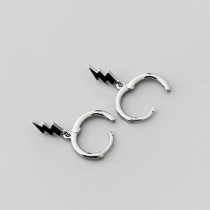 Black Wave Shape Pendant Copper Earrings Wholesale Nihaojewelrypicture4