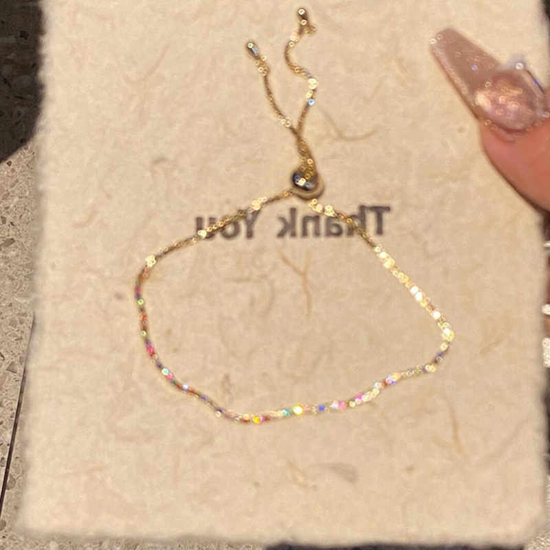 Extremely Fine Colorful Flash Diamond Bracelet Women's Online Celebrity Ins Trendy Light Luxury High Beauty Value Sweet Simple Design Hand Jewelry Extremely Fine Colorful Flash Diamond Bracelet Women's Online Celebrity Ins Trendy Light Luxury High Beauty Value Sweet Simple Design Hand Jewelry