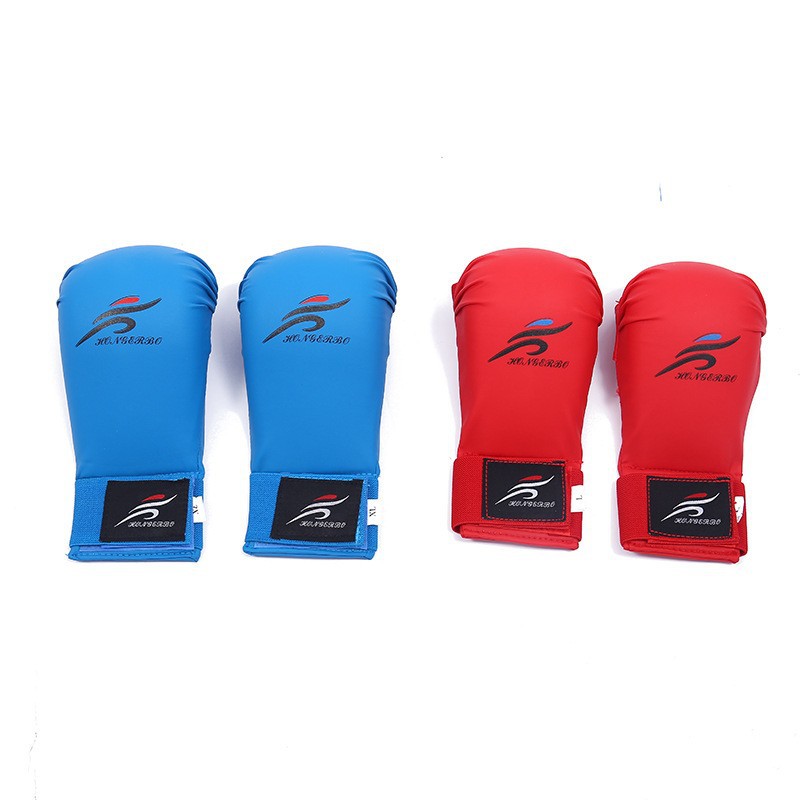 Protecciones de piernas de karate para adultos y niños Protecciones para pies Entrenamiento profesional Combate real Juego de tres piezas Guantes de karate engrosados