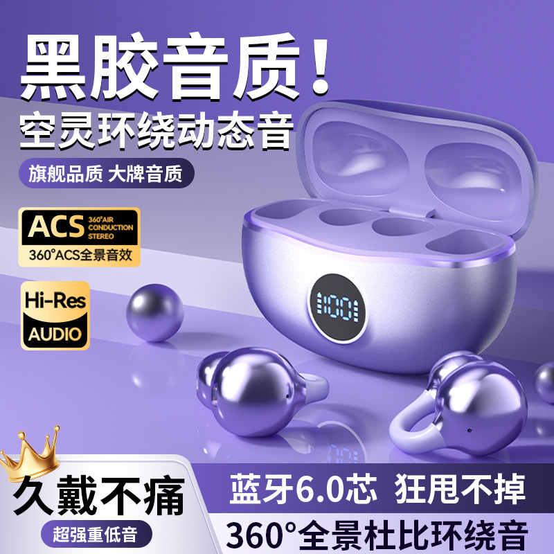 Cross-border explosions private model wireless non-ear clip ear headphones long endurance noise reduction sports bluetooth headphones