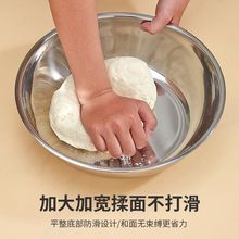 不锈钢和面盆加厚带盖洗菜盆可加热大容量汤锅多用盆揉面调料
