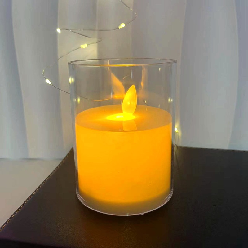 仿真摇摆LED电子蜡烛亚克力玻璃杯蜡圣诞节生日婚庆