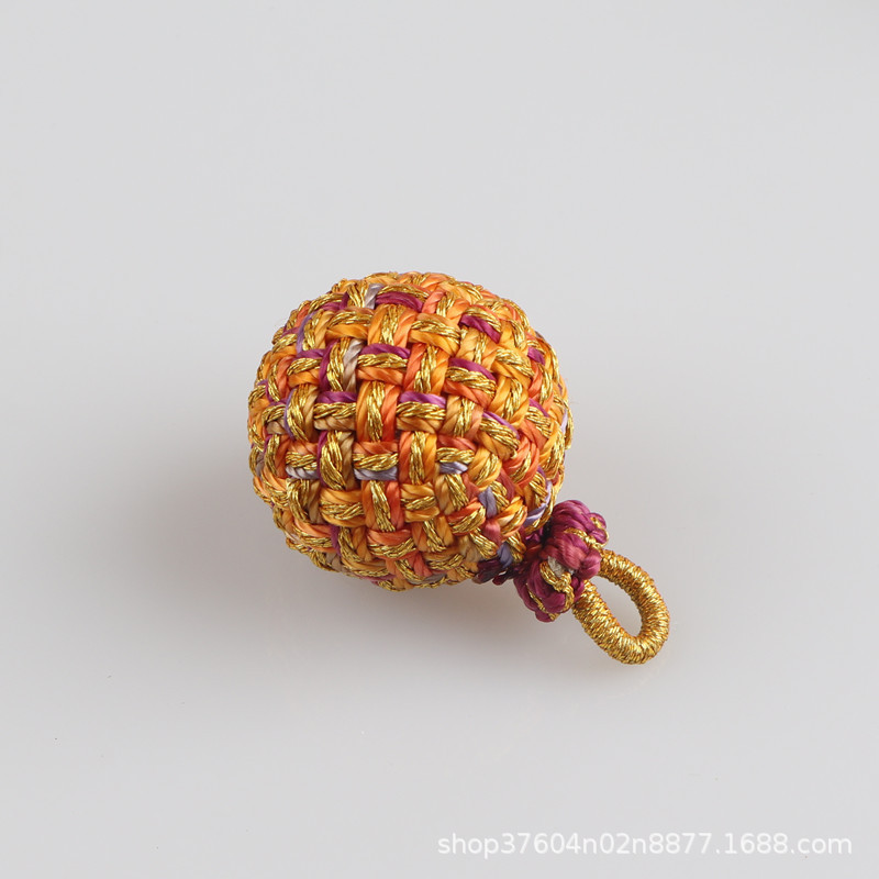 手工编织莲花结绣球（有球必应）文玩小球挂链钥匙扣手机包包挂件|undefined