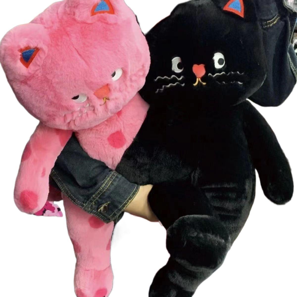 여성을위한 귀여운 웨이브 도트 뜨거운 고양이 베개 쿠션 인형 인형 생일 선물로 작은 빨간 승마 책