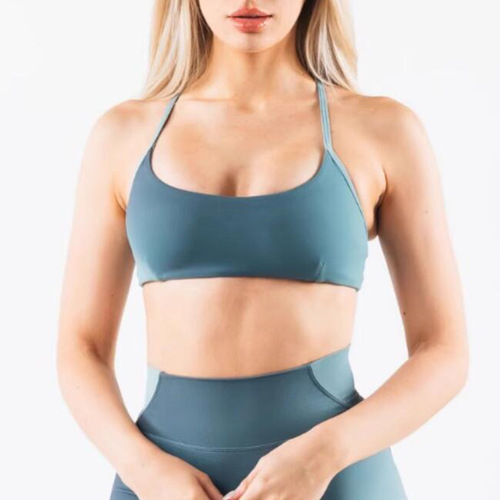 New Slim Strap Sports Bra Underwire Beauty Back Yoga Top Women's Fitness Running Dance Clothing One Piece Drop Shipping
