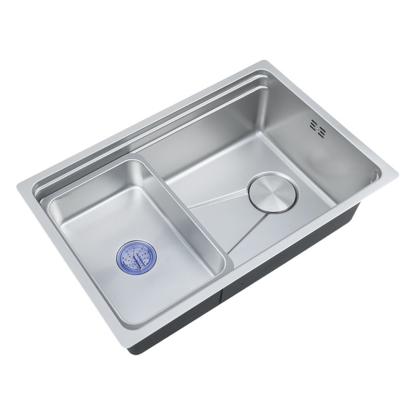 Integrated stretch sink 304 stainless steel embossed nano silver step large single slot 7545 under sink 6845