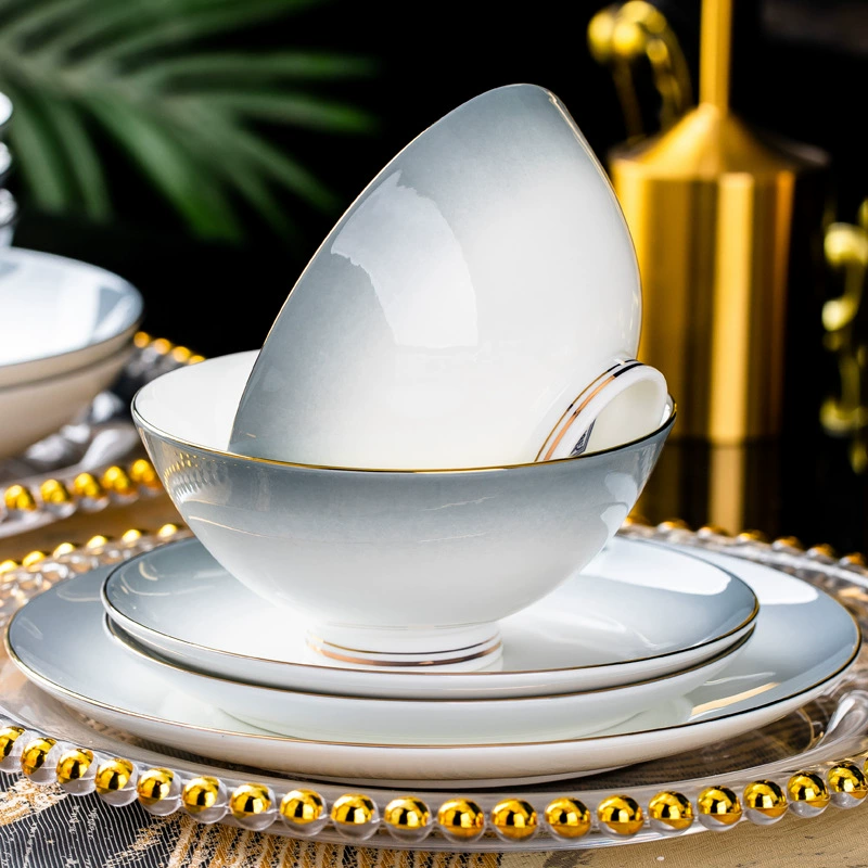 Set, ceramic tableware, gradient, light luxury style, Birthday gift