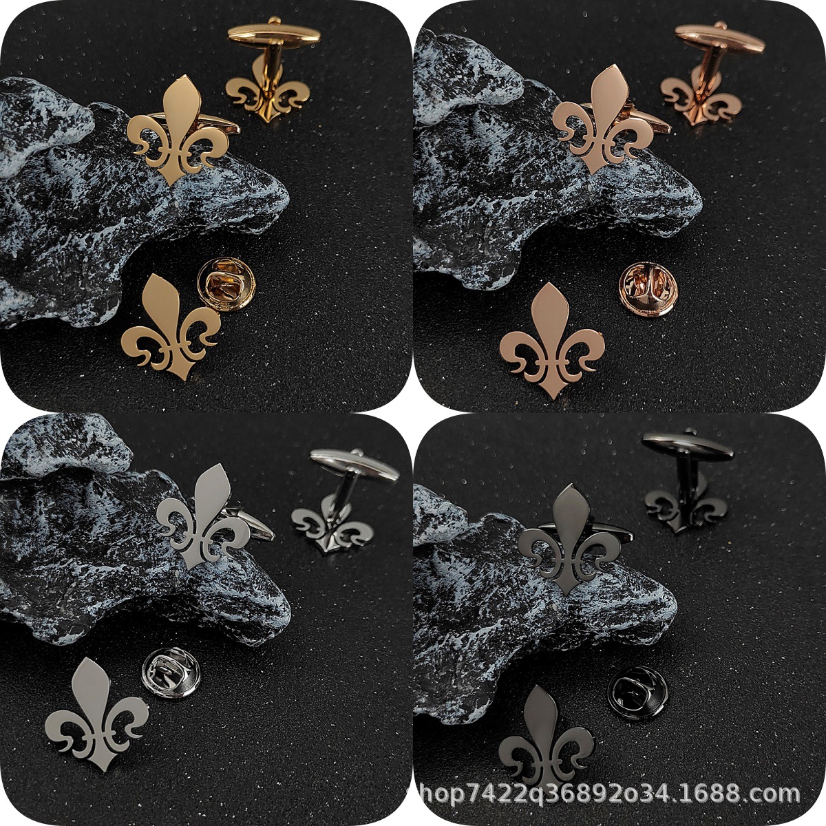 High-End Iris Brooch Cufflinks for Men and Women Dress French Clothing Accessories Jacket Backpack Classic Decorative Flowers