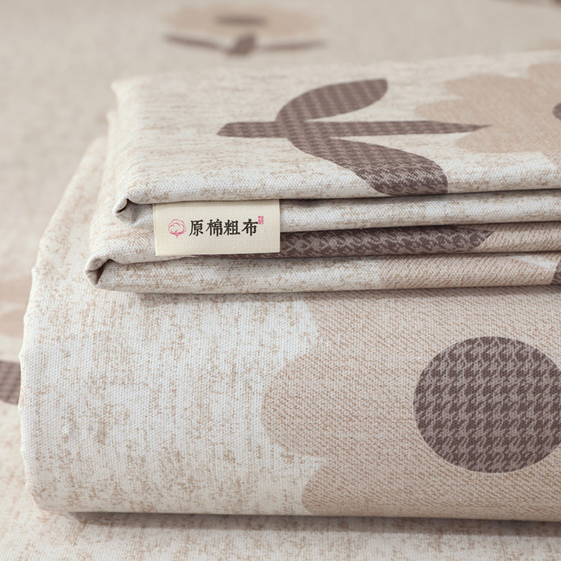 2025 New Model Class a Pure Cotton Coarse Cloth Fitted Sheet Thickened Pure Cotton Cooling Mat Single Sheet Pillowcase Single Pack