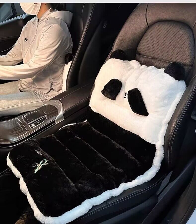 Cuscino per sedile integrato con supporto lombare universale per auto, per tutte le stagioni, in peluche invernale, pezzo unico_voghion.com