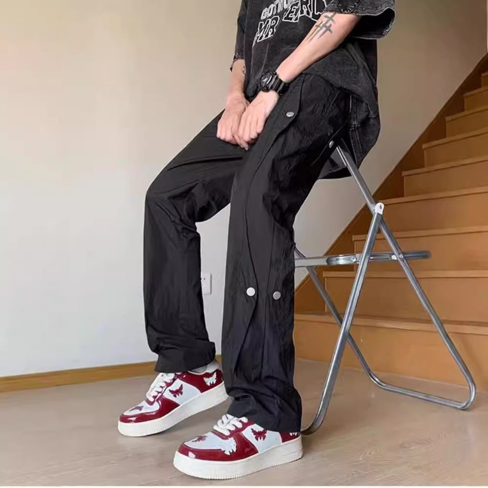 American Style High Street Buckle Pants Men's Summer Outdoor Functional Logging Tooling Pants Quick-drying Hiking Climber Pants