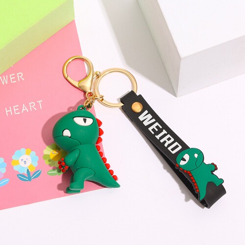 Creative toothed dinosaur keychain, three-dimensional cute cartoon doll, personalized car bag pendant, exquisite small gift