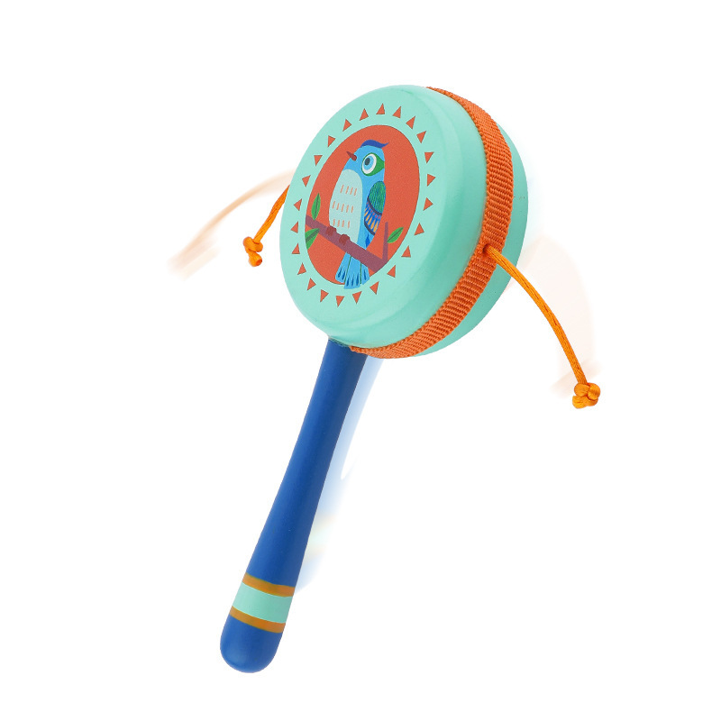 Instrumentos musicales para la educación temprana de niños: sonajero, maracas, tabla de sonidos, pandereta, juguetes musicales de madera personalizados para bebés de 0 a 12 meses.
