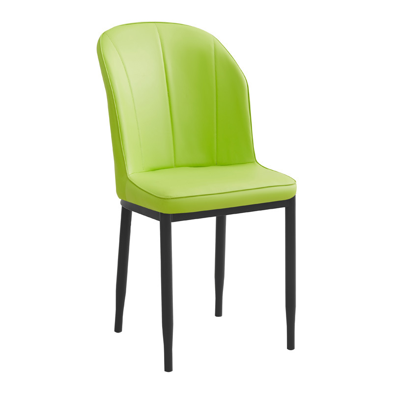 Silla de respaldo simple moderna silla de cuero silla de ocio silla de comedor de paquete suave silla de negociación silla de comedor de tres filas