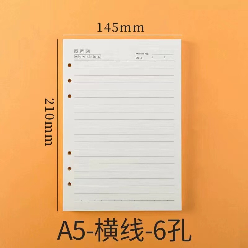 A5 Loose-Leaf Refill 6-Hole Refill Lined Blank Inner Pages Notebook Content Gift Notebook Loose-Leaf Paper Planner A5 Loose-Leaf Refill 6-Hole Refill Lined Blank Inner Pages Notebook Content Gift Notebook Loose-Leaf Paper Planner