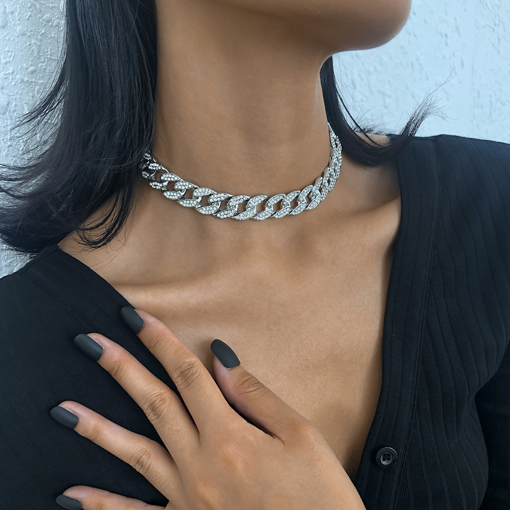 N8880 European and American Internet Hot Exaggerated Necklace Female Temperament and Fully-Jewelled 