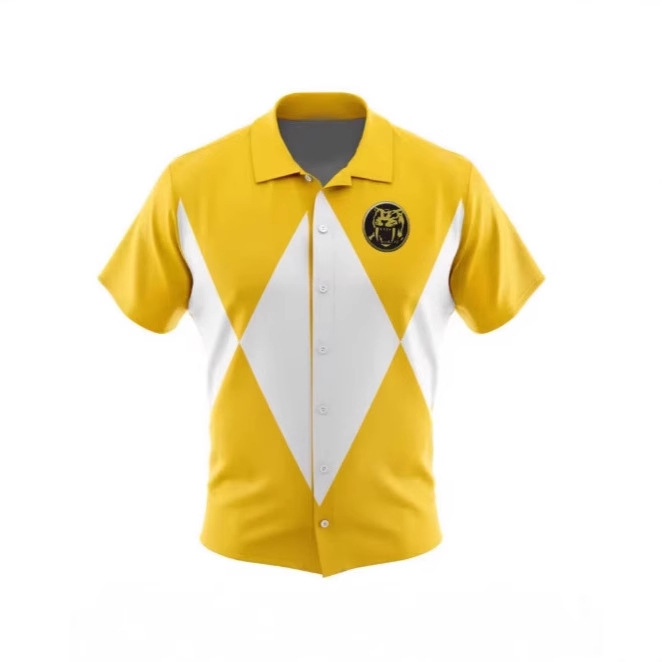 2025 New Summer Rangers Powerful Murphy Power Ranger Casual Hawaiian Fashion Short Sleeve Shirt