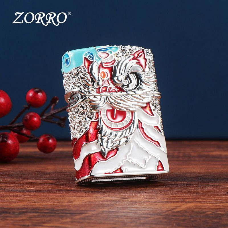 Zorro Longxing Tianxia ライター灯油金属防風発光エナメルハイエンド鎧ギフト男性用ドロップシッピング|undefined