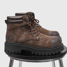 大码马丁靴男秋冬新款厚底复古英伦风短靴高级感痞帅工装休闲潮鞋