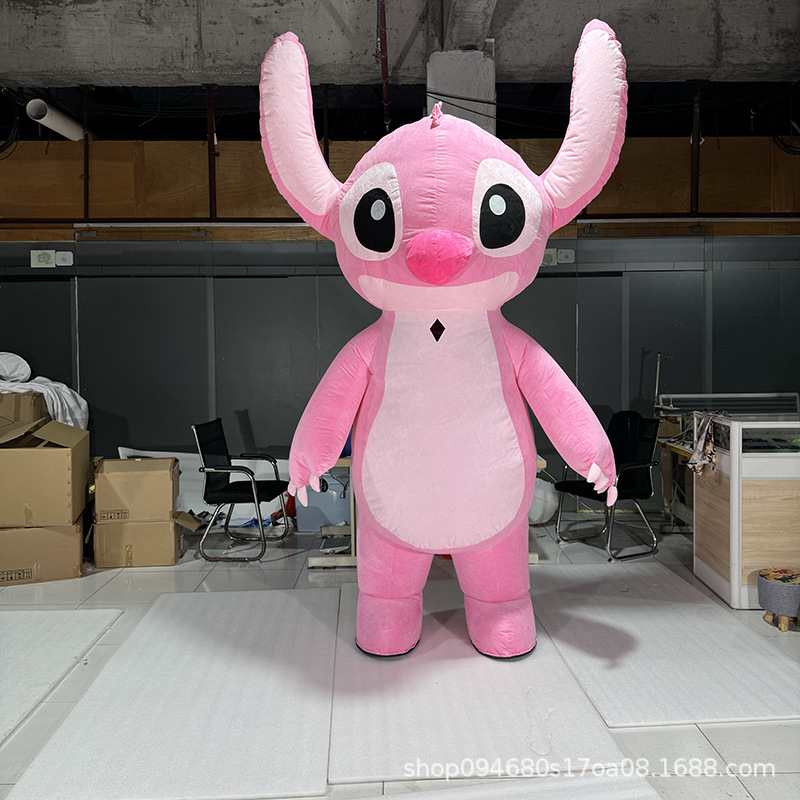 卡通人物史迪奇粉色人偶服星际宝贝充气服玩偶服充气吉祥物玩偶服