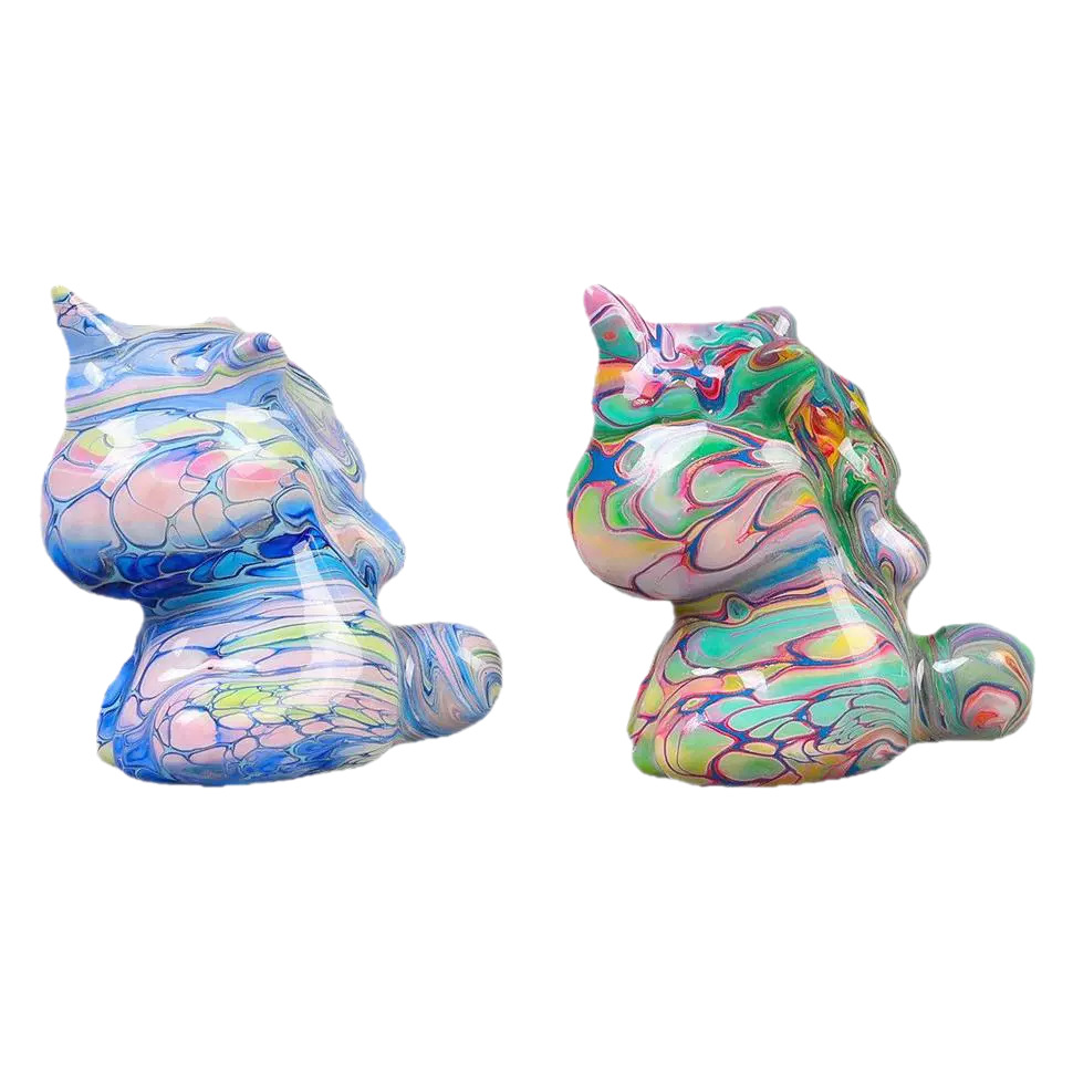 杭州霊隠漆猫シリーズ カラフルで可愛い猫 招き猫 漆塗り置物 文玩装飾