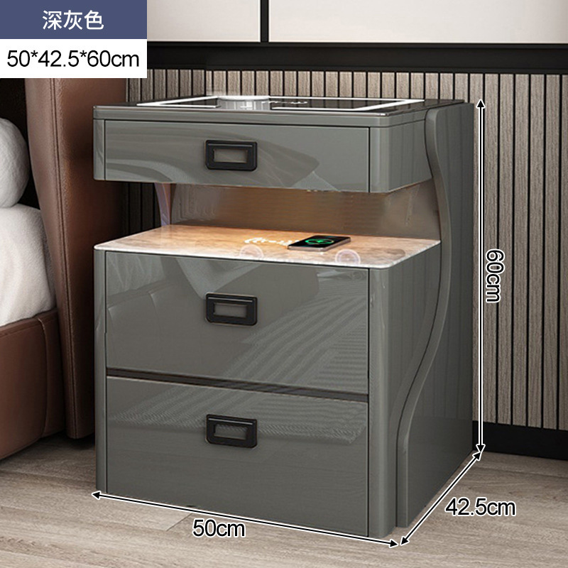 Seguridad mesita de noche integrado moderno minimalista dormitorio inteligente lujo Rock placa armario hogar con cerradura