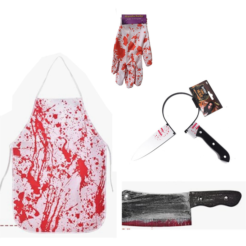 Cross-Border Amazon Horror and Blood-Themed Props, Blood Apron, Chef Hat, Horror Tattoos Cross-Border Amazon Horror and Blood-Themed Props, Blood Apron, Chef Hat, Horror Tattoos