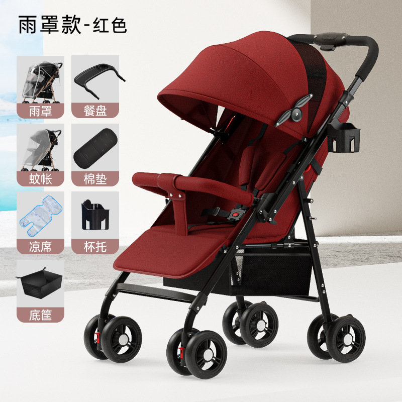 Mayorista bidireccional cochecito de bebé se puede sentar y acostarse bebé ultra ligero plegable pasear artefacto mágico para el recién nacido portátil